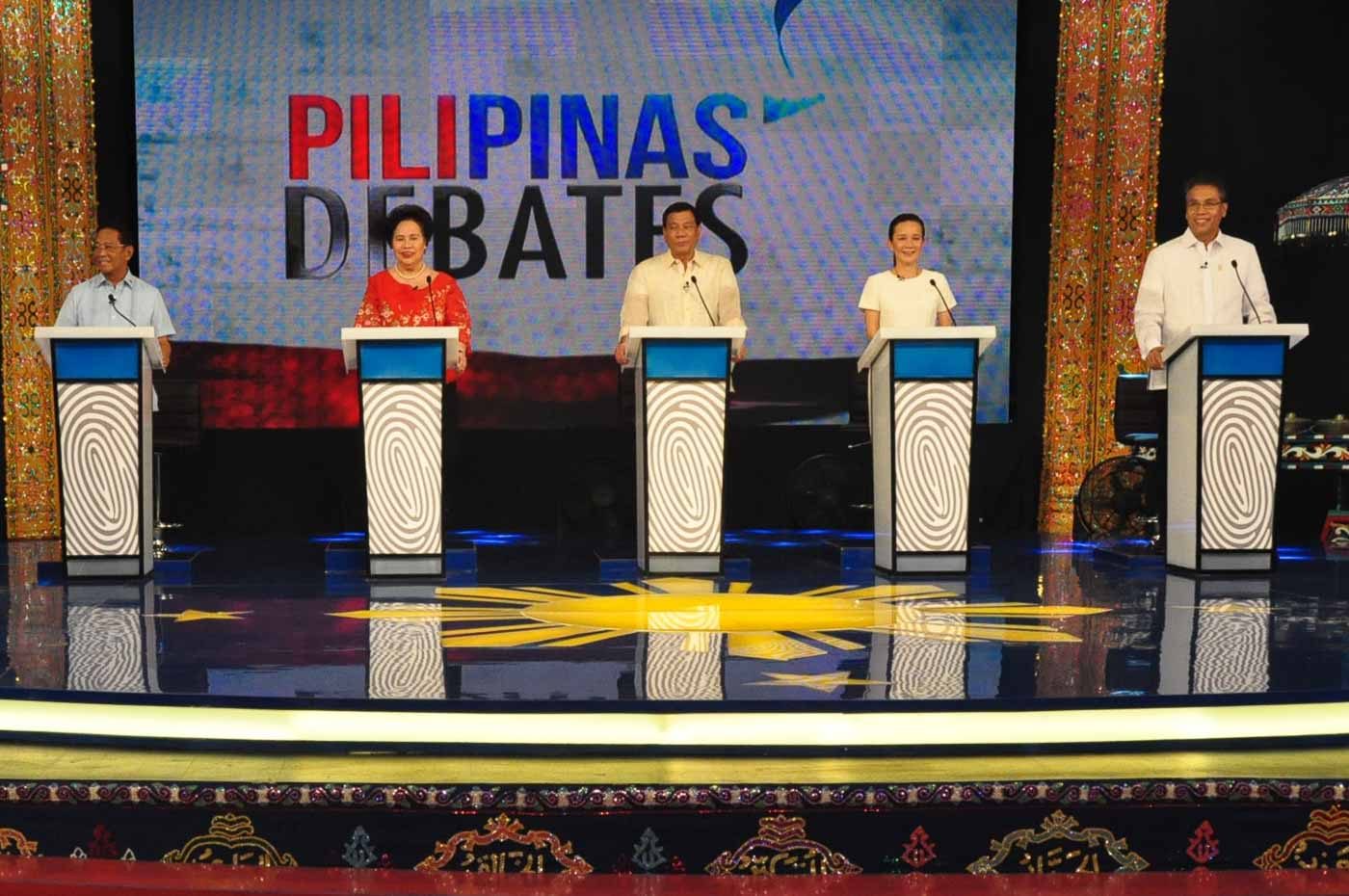 WHO'S GOOD FOR BUSINESS? The 5 presidential candidates. File photo courtesy of Comelec 