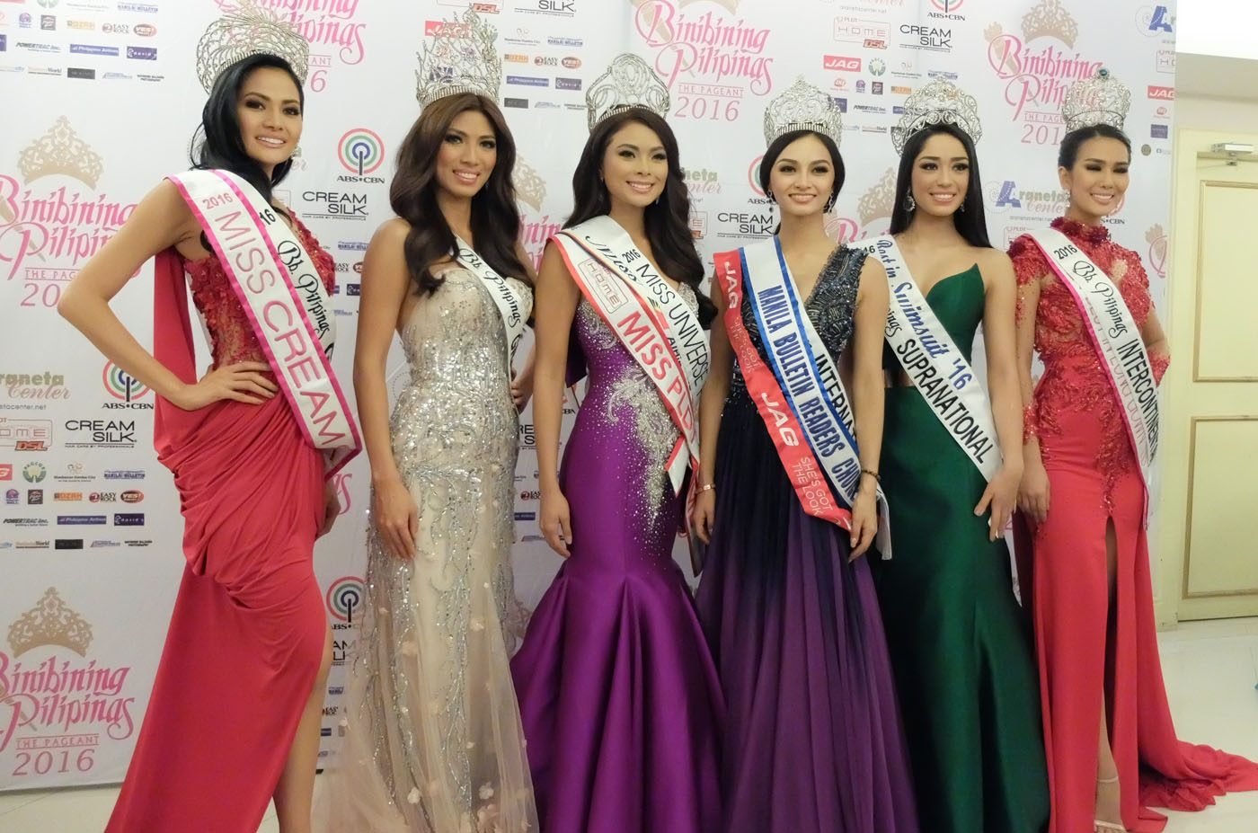 2016 BATCH. The 6 Bb Pilipinas 2016 queens pose for the media after the coronation. Photo by Alecs Ongcal/Rappler 