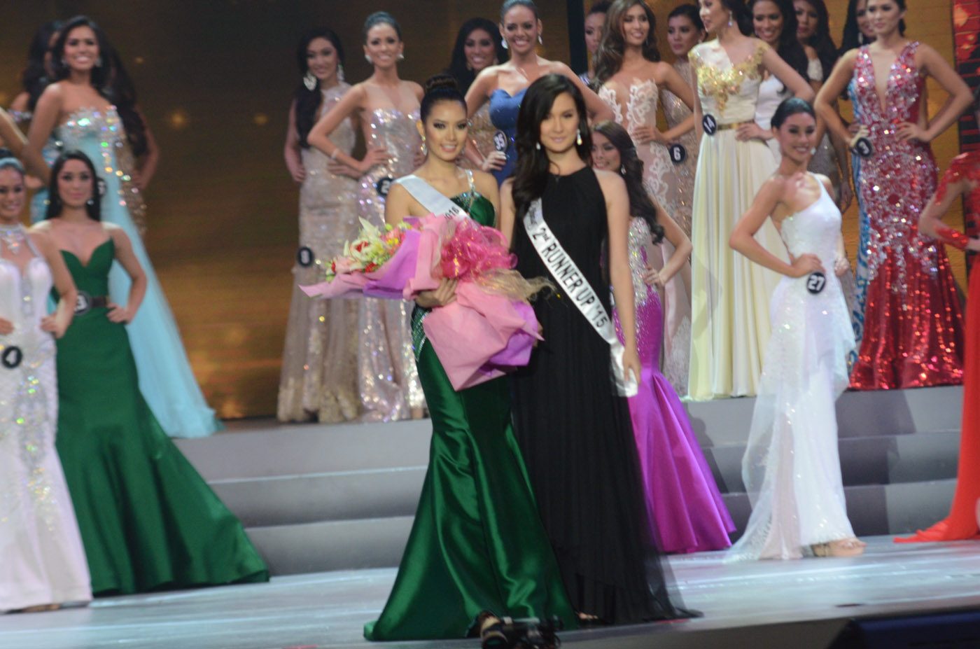Jehza Huelar with last year's 2nd runner-up Kimverlyn Suiza. Photo by Alecs Ongcal/Rappler 