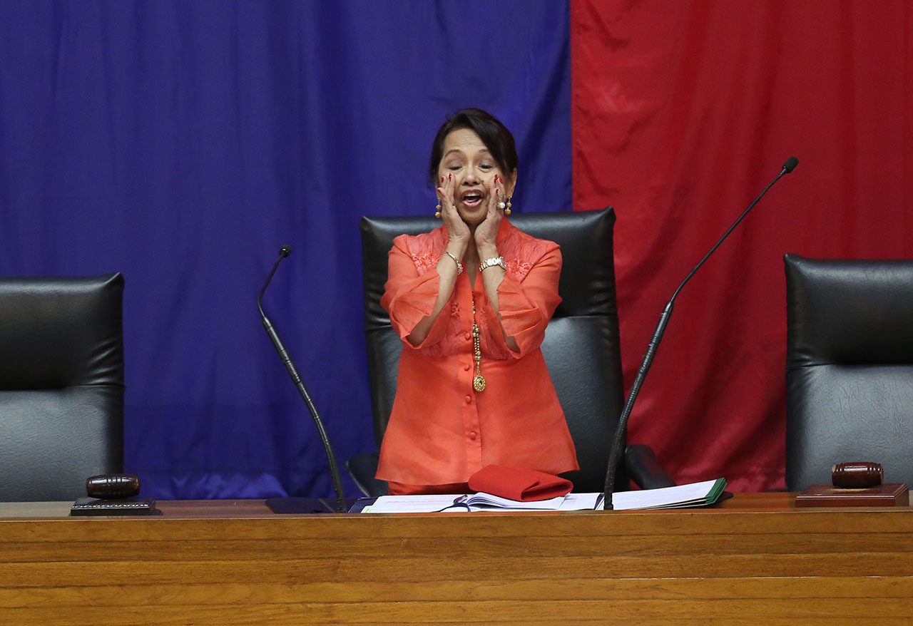 NEW SPEAKER. Pampanga Representative Gloria Macapagal Arroyo after taking her oath as Speaker of the House of Representatives Monday afternoon, July 23, 2018. Photo by Mary Grace dela Serna/Rappler 