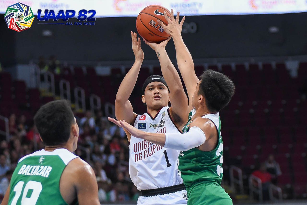 LUCKY SHOT. Juan Gomez de Liaño hits a game-winner to edge out La Salle for UP's fifth win of the season. Photo release   