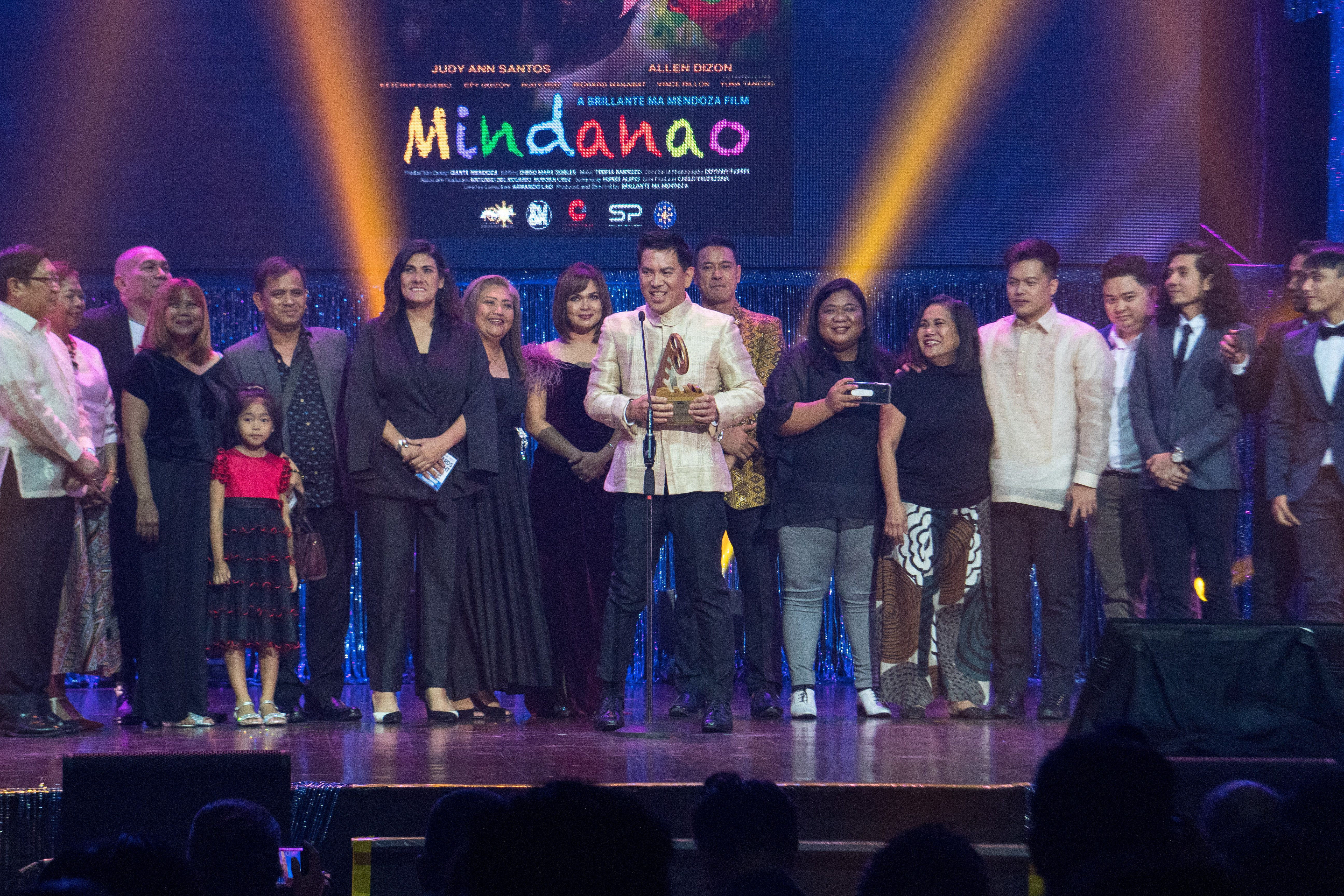 BEST FILM. Brillante Mendoza and the people behind the movie 'Mindanao' onstage. Photo by Dion Besa/Rappler 