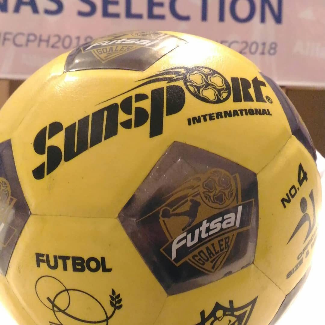 LOCALLY MADE. The Sunsport futsal ball, proudly made in the Philippines. Photo by Bob Guerrero 