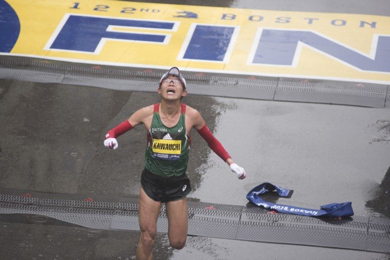 Kawauchi, Linden win landmark Boston Marathon titles