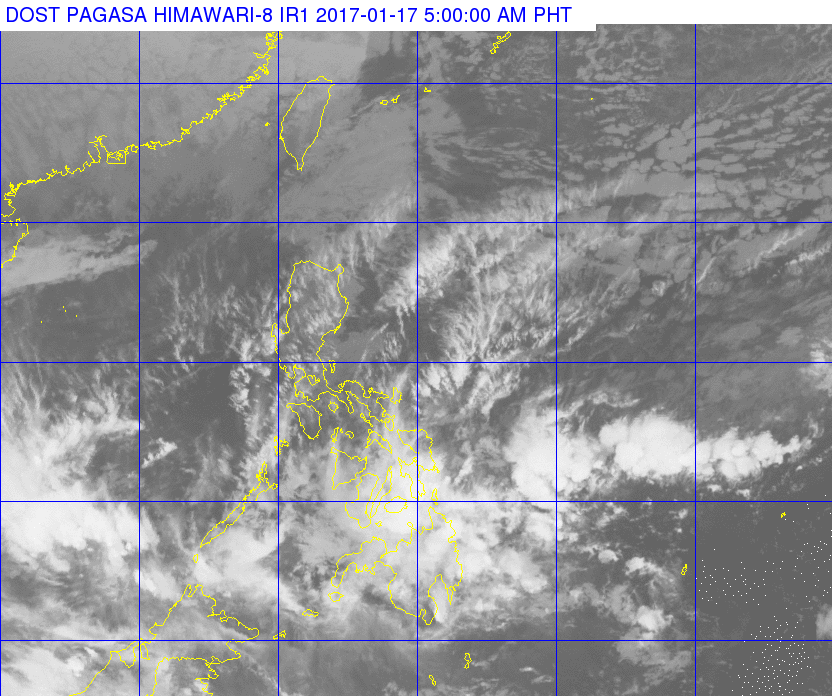 Satellite image as of January 17, 5 am. Image courtesy of PAGASA 