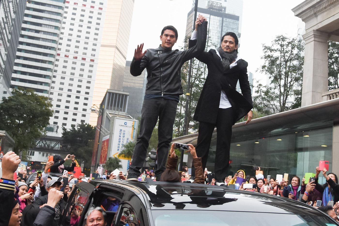 BAD BOY MEETS BAD BOY. Baste with Robin Padilla campaigning for Mayor Duterte in Hongkong for OFW votes. Photo by Edwin Espejo/Rappler  
