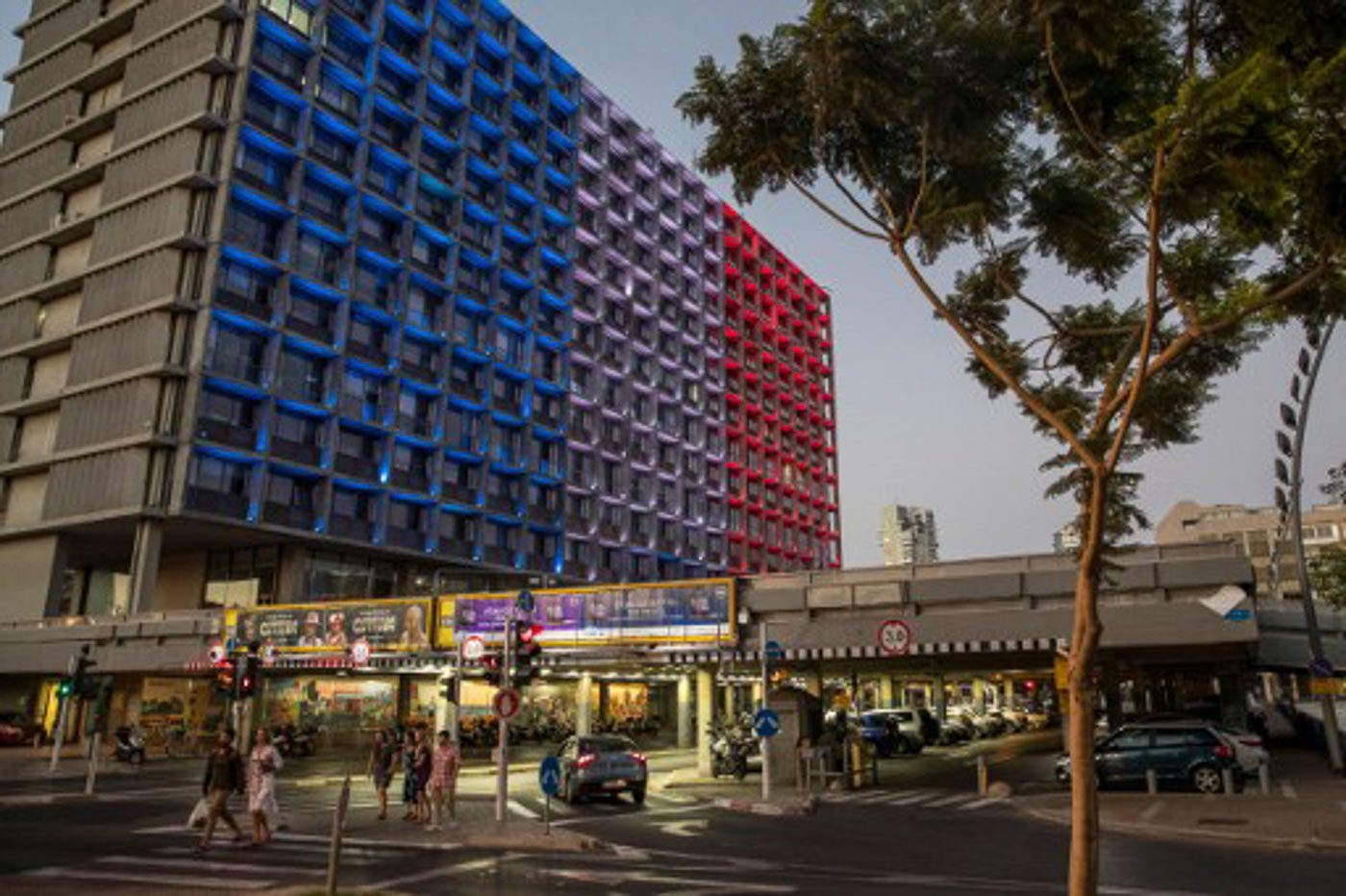ISRAEL. Tel Aviv city hall is lit up in French tricolor on July 15, 2016.  