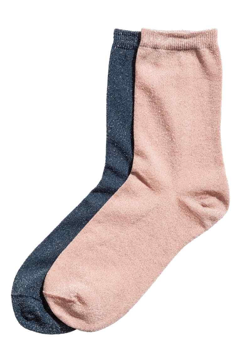 H&M 2-pack glittery socks (P499) 