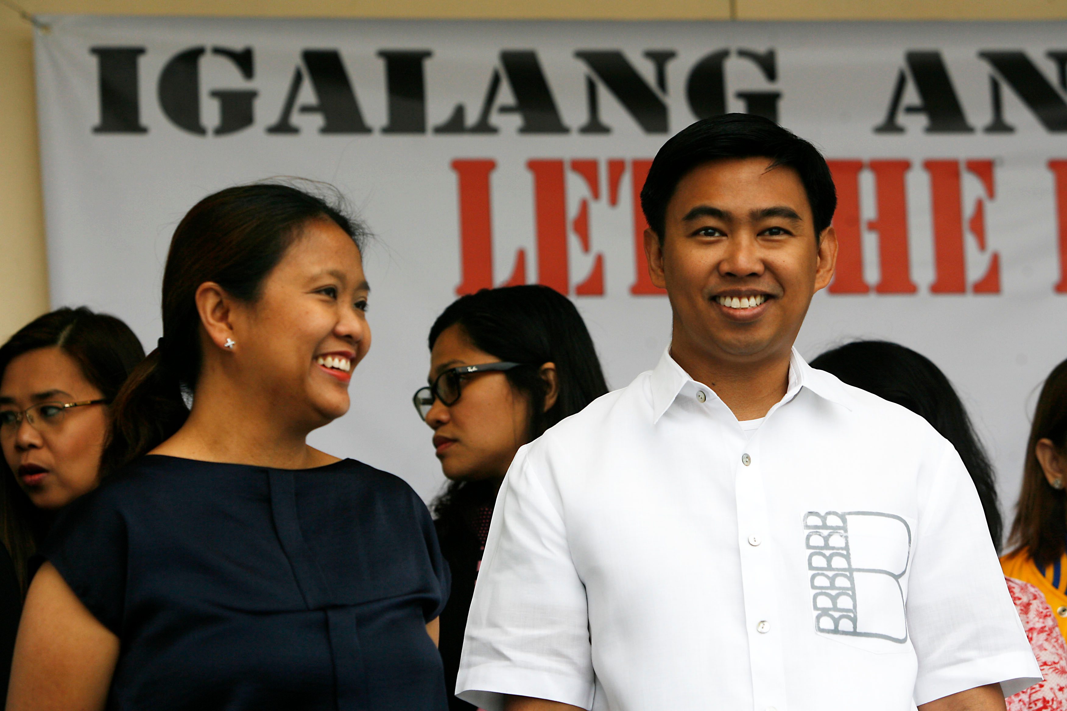 Senator Nancy Binay (left) and Junjun Binay (right) Photo by Ben Nabong/Rappler 