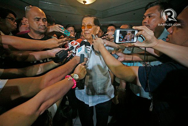 Enrile out of detention after posting P1.45-M bail