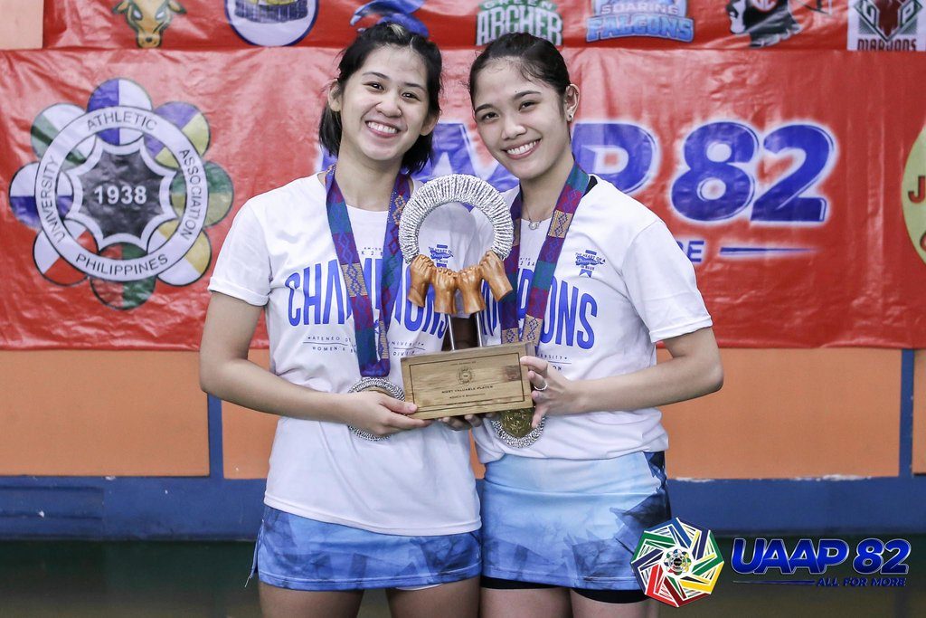 POWER PAIR. Geva De Vera and Chanelle Lunod share the MVP honors. Photo release  