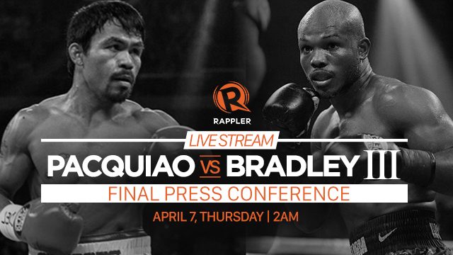 LIVE STREAM: Pacquiao vs Bradley 3 press conference