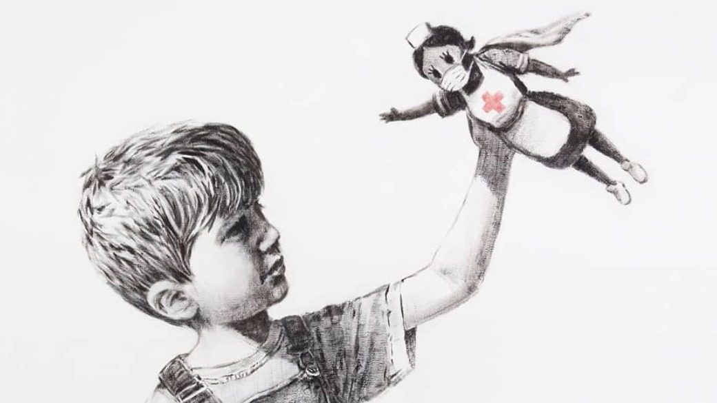 Banksy pays tribute to UK health workers with new artwork