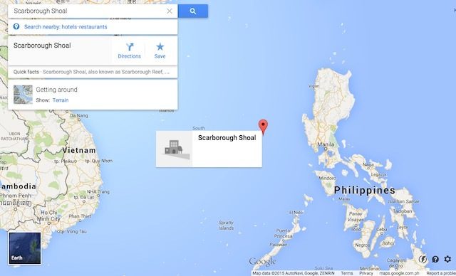 Google erases Chinese name for Scarborough Shoal on its map