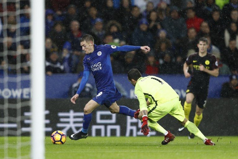 Vardy scores thrice as Leicester blasts Man City