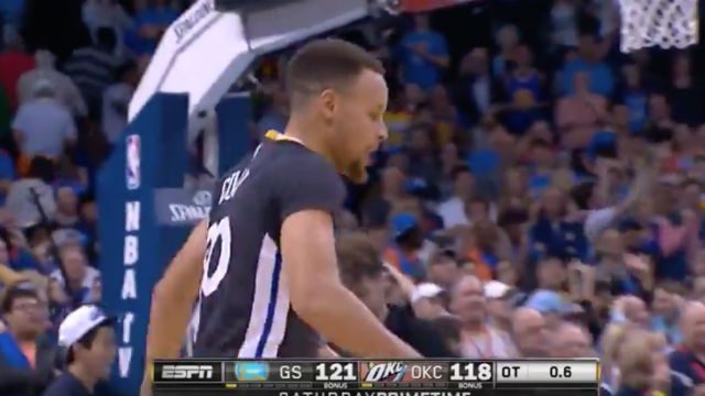 WATCH: Steph Curry hits insane game-winner, celebrates by dancing