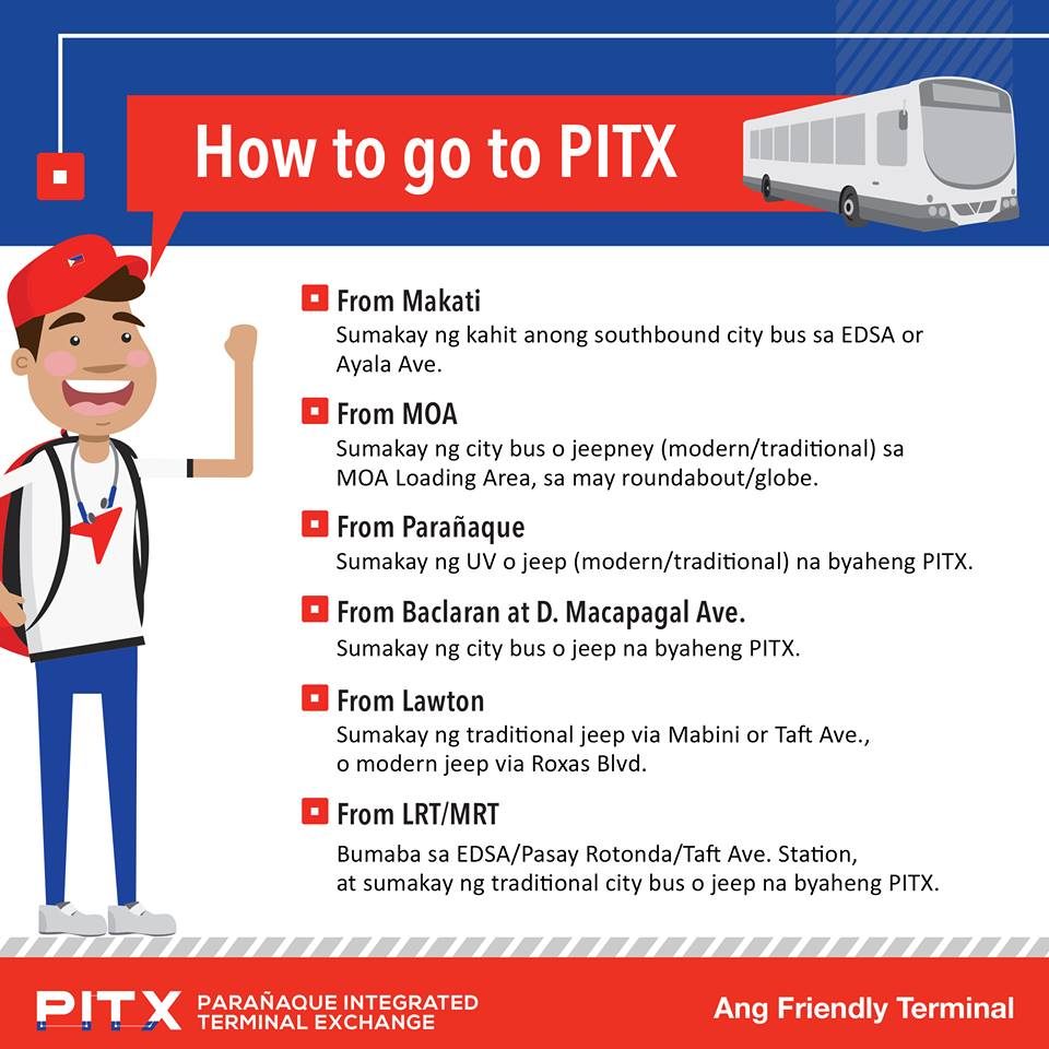 TERMINAL. This image shows how to go to PITX. Photo from PITX 
