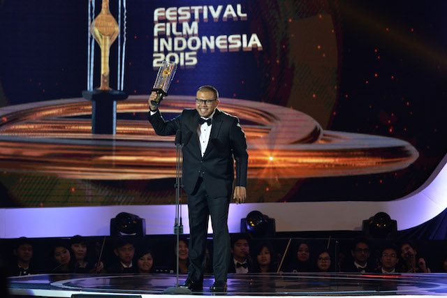 BANG JOKO. Joko Anwar menyabet piala citra untuk sutradara terbaik lewat film The Copy of My Mind. Foto oleh Rossa Panggabean/ANTARA 