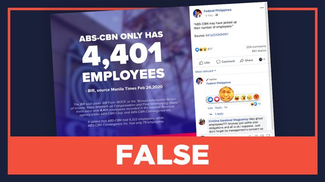 FALSE: ABS-CBN ‘jacked up the number of its employees’