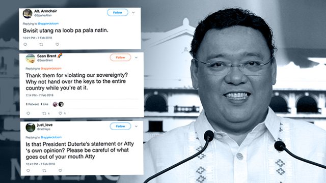 Netizens slam Roque: ‘Thank China for violating our sovereignty?’