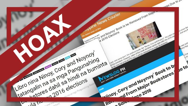 HOAX: ‘Ninoy, Cory, and Noynoy’ book ‘pulled out’ due to low sales