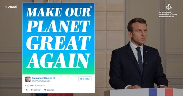 France’s Macron unveils ‘Make our planet great again’ website