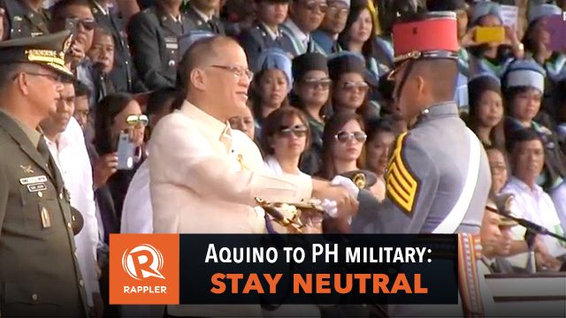 Aquino to PH military: Stay neutral