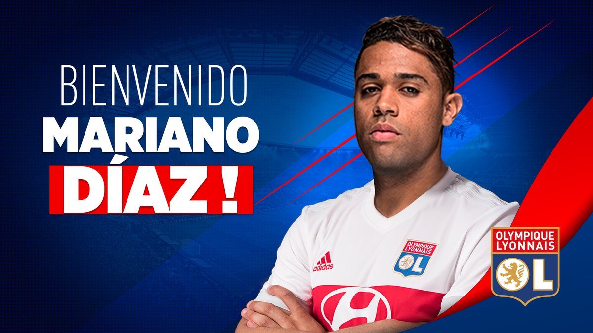 Pemain muda Real Madrid Mariano Diaz pindah ke Lyon. Foto dari Twitter/@OL 