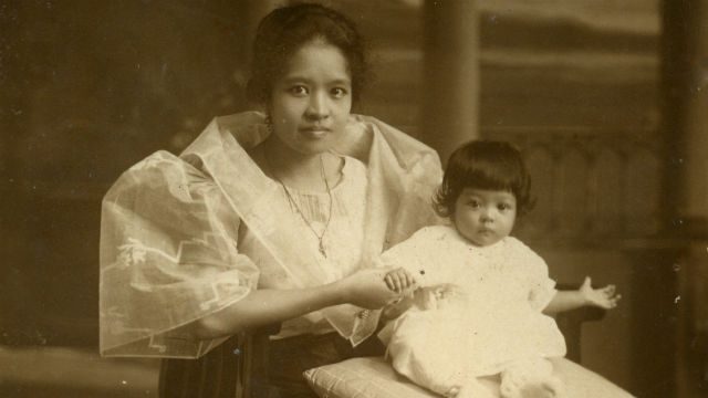 MOTHER, FRIEND. Barbara Sacro Mencias with her firstborn, Rosario, the author's mother (right). Photo courtesy of Margarita M Castaneda  