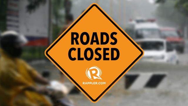 Roads closed due to Severe Tropical Storm Rosita