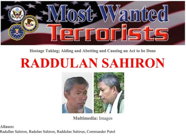Screenshot of FBI's terrorist list