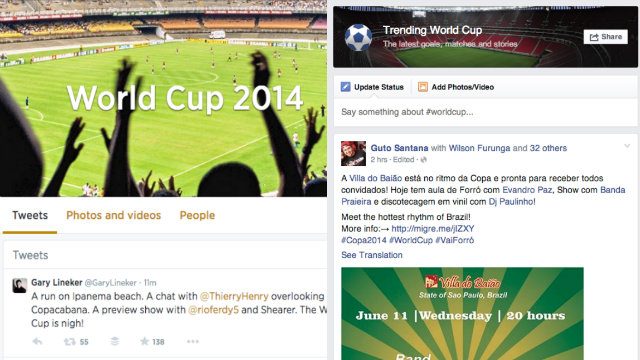 Facebook and Twitter launch World Cup hubs