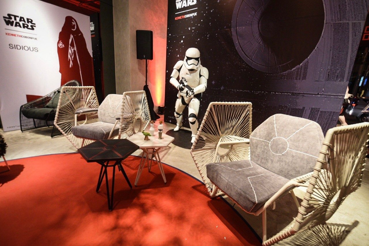 INSPIRED BY THE TIE FIGHTER. Take a comfortable seat on these Imperial Wings Easy Armchairs in white and feel like a fighter of the Imperial fleet. Photo courtesy of Alecs Ongcal/Rappler 