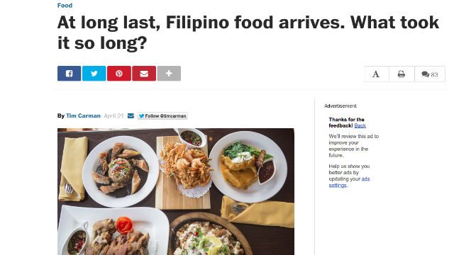 Filipino food has finally arrived – Washington Post