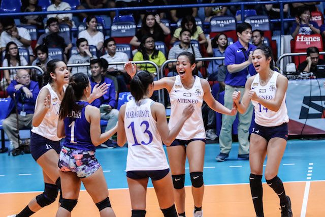 Ateneo Lady Eagles earn first win over UST Tigresses