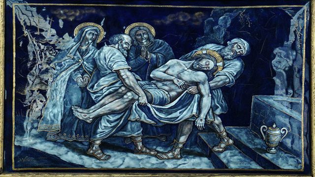 JESUS IS LAID IN THE TOMB: Romans did not want to offend the Jews by leaving corpses unburied in the Passover. Image from Wikimedia Commons