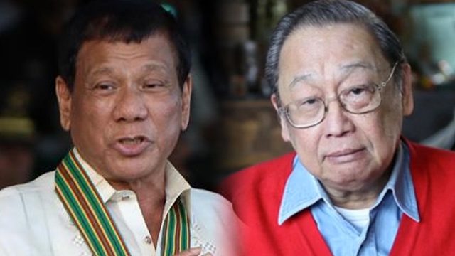 Joma to Duterte: Let’s end war of words, war on the ground