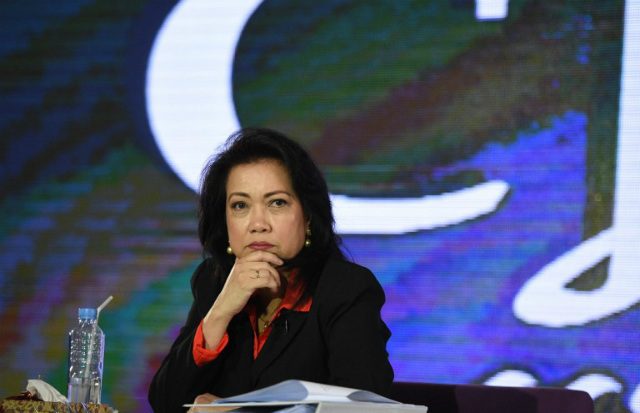 CHIEF MAGISTRATE. Chief Justice Sereno is being accused of having undeclared assets, excessive use of SC funds, and committing acts unauthorized by the SC en banc. File photo by Ted Aljibe/AFP  