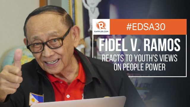 WATCH: Fidel Ramos reacts to youth’s views on People Power