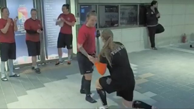 WATCH: Women’s hockey players get engaged after World Championship game