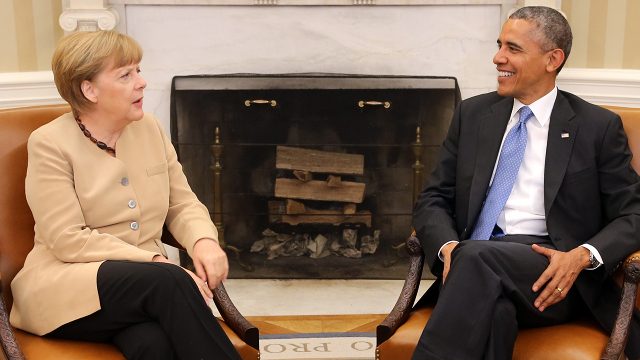 Merkel, Obama talk Ukraine in White House