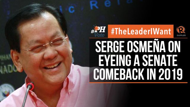#TheLeaderIWant: Serge Osmeña on eyeing a Senate comeback in 2019