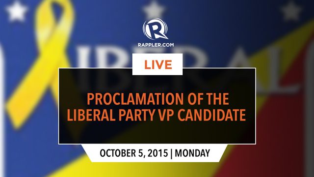 WATCH: Proclamation of the Liberal Party VP candidate