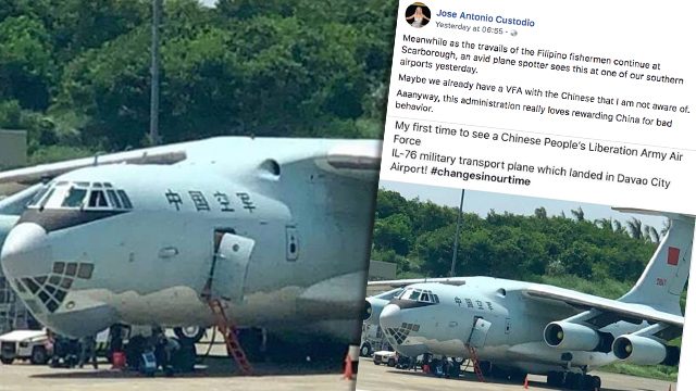 Bong Go confirms China government plane landed in Philippines