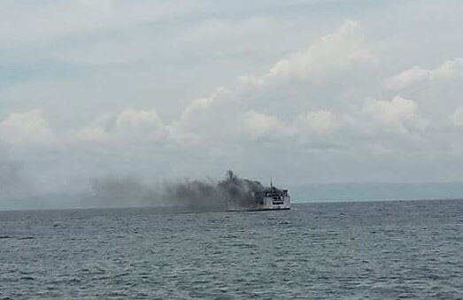 Ferry catches fire off Cebu port