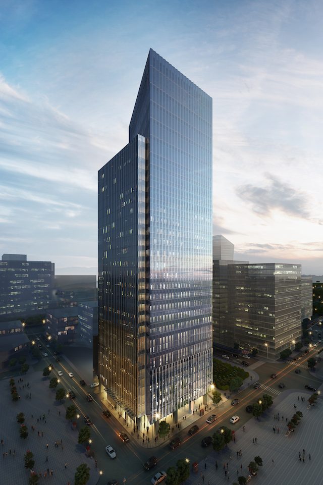 LEED, BERDE CERTIFIED. A graphic rendition of the ArthaLand Century Pacific Tower 