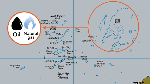 OWNED BY FILIPINOS. Recto Bank (Reed Bank) is said to contain huge reserves of oil and natural gas. Map from Hague ruling 