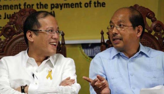LP. President Aquino with Budget Secretary Butch Abad, his party mate in the Liberal Party. File photo by MalacaÃ±ang Photo Bureau  