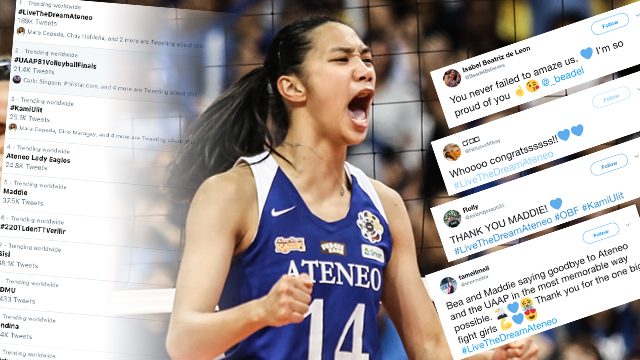 #LiveTheDreamAteneo trends worldwide as Ateneo captures UAAP volleyball crown