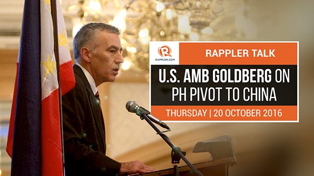 Rappler Talk: US Ambassador Goldberg on PH pivot to China